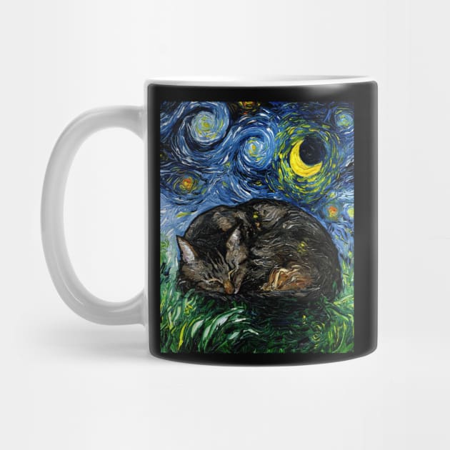 Sleepy Brown Tabby Night by sagittariusgallery